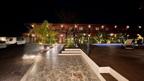 Property building, Facade/entrance, Night, Garden, Lobby or reception, Garden view