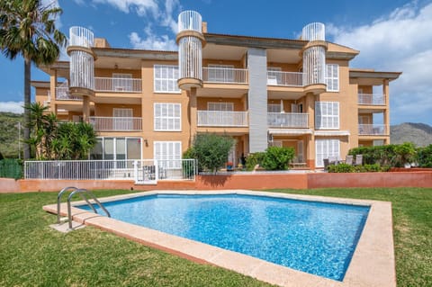 Property building, Living room, Swimming pool