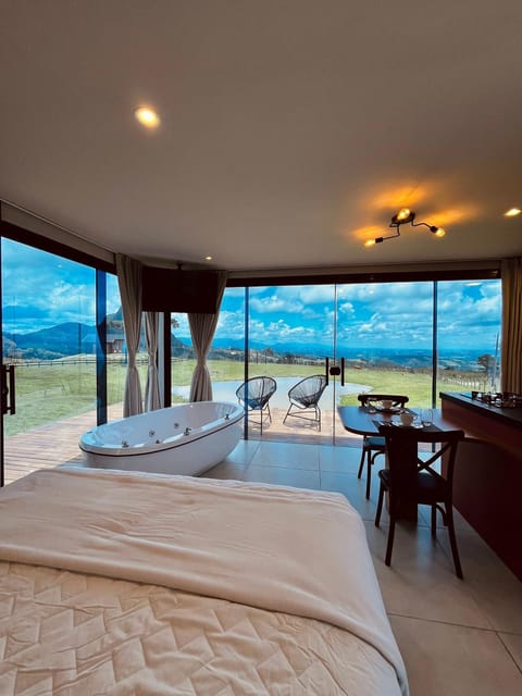 Bed, Bedroom, Mountain view