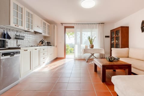 Kitchen or kitchenette, Living room, Dining area, dishwasher, oven, stove