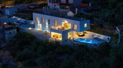 Property building, Night, Pool view, Swimming pool