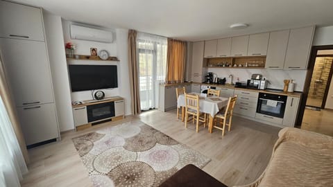 TV and multimedia, Coffee/tea facilities, Kitchen or kitchenette, Living room, Seating area, Dining area, microwave, oven, stove, toaster, washing machine, air conditioner