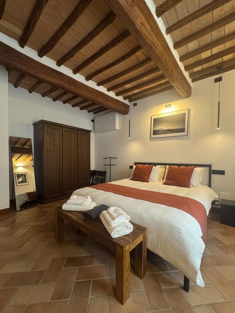 Bed, Photo of the whole room, Bedroom, towels, wardrobe