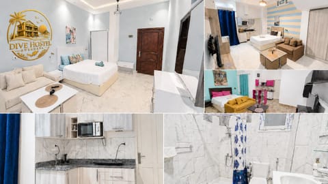 Shower, Bed, Bathroom, Kitchen or kitchenette, Photo of the whole room, Bedroom, towels