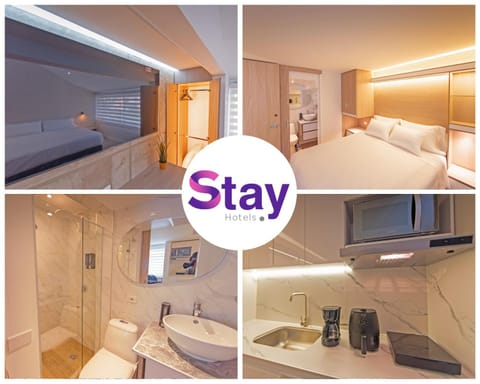 Bed, Bathroom, Kitchen or kitchenette, Photo of the whole room, Bedroom