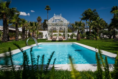 Natural landscape, Garden, Swimming pool