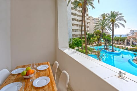 Property building, View (from property/room), Balcony/Terrace, Pool view, Swimming pool