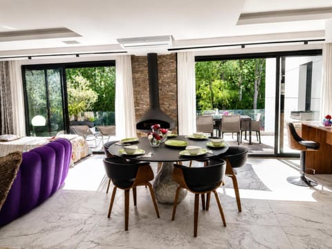 Patio, Living room, Seating area, Dining area