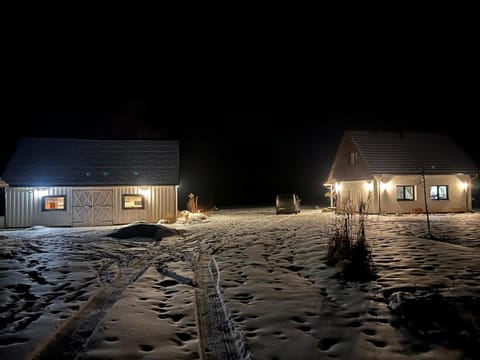 Property building, Night, Winter