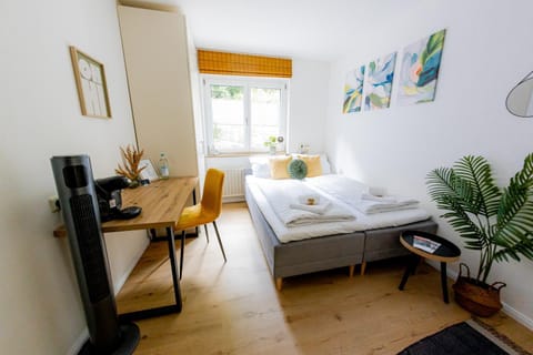 Dining area, Bedroom, towels, wardrobe