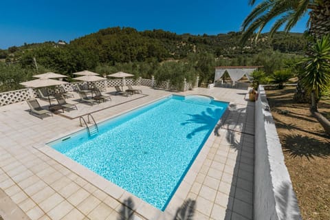 Swimming pool, sunbed