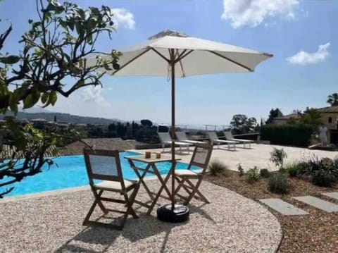 Patio, Day, Natural landscape, Mountain view, Pool view, Swimming pool, sunbed