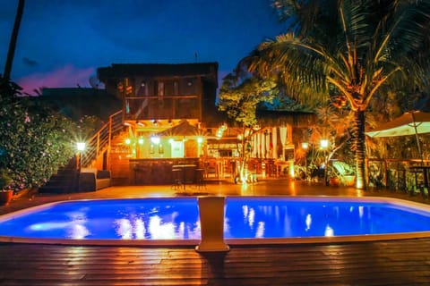 Night, Pool view, Swimming pool