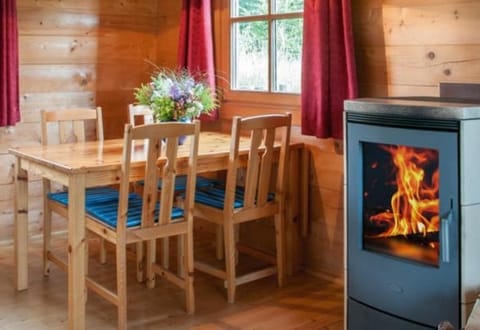 Dining area, fireplace