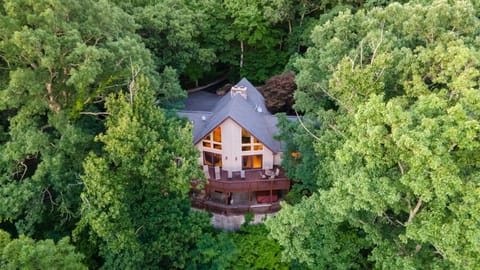 Mountain hideaway long range views with pool table, hot tub and spectacular fireplace House in Woodfin