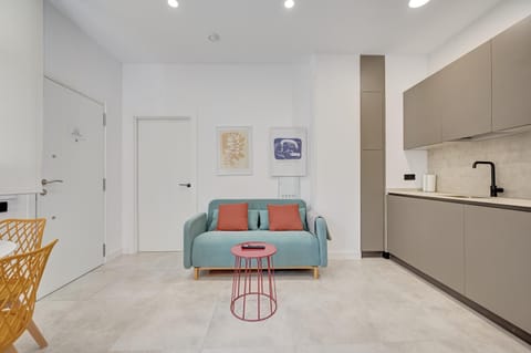 Kitchen or kitchenette, Living room, Seating area