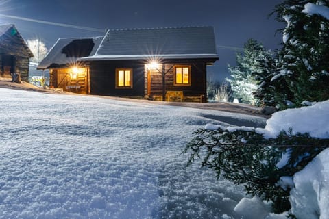 Property building, Night, Winter