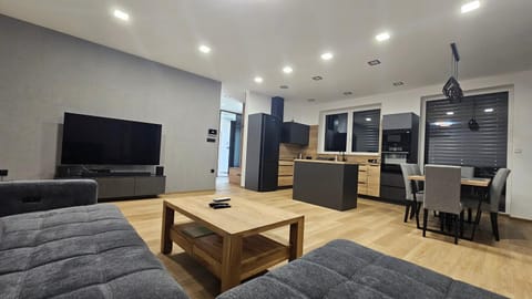 Living room, kitchen