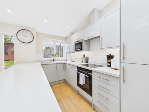 Kitchen or kitchenette, oven, stove, toaster