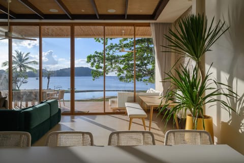 Living room, Seating area, Dining area, Sea view
