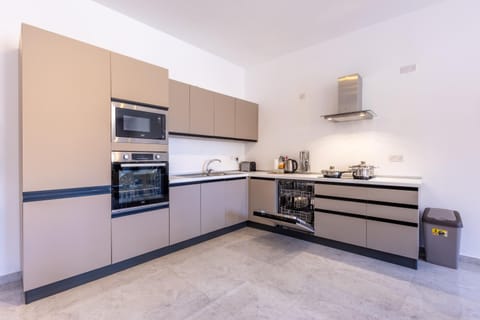 Kitchen or kitchenette, dishwasher, oven, stove, toaster