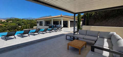 Property building, Patio, Day, Natural landscape, View (from property/room), Balcony/Terrace, sunbed