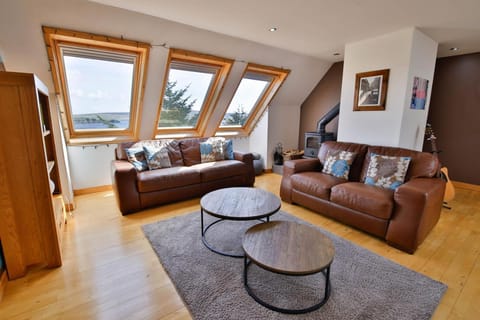 Living room, Seating area, Sea view