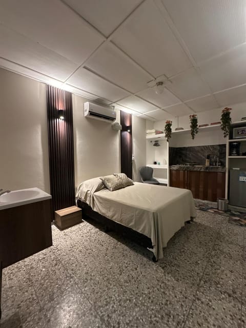 Bed, TV and multimedia, Kitchen or kitchenette, Photo of the whole room, Bedroom, minibar, oven, air conditioner