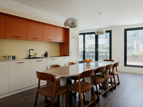 Living room, kitchen