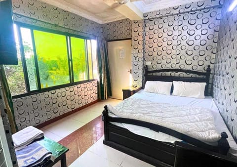 Bed, Bedroom, City view