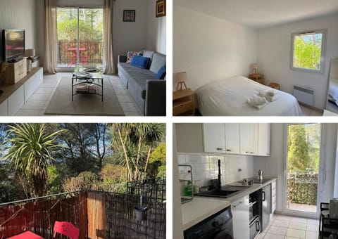 Bed, Garden, Kitchen or kitchenette, Living room, Photo of the whole room, Seating area, Dining area, Bedroom, Garden view, pet friendly