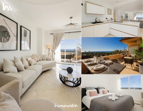 Communal lounge/ TV room, Bed, Natural landscape, TV and multimedia, View (from property/room), Balcony/Terrace, Balcony/Terrace, Kitchen or kitchenette, Living room, Photo of the whole room, Seating area, Dining area, Bedroom, Sea view, Sea view, towels, kitchen