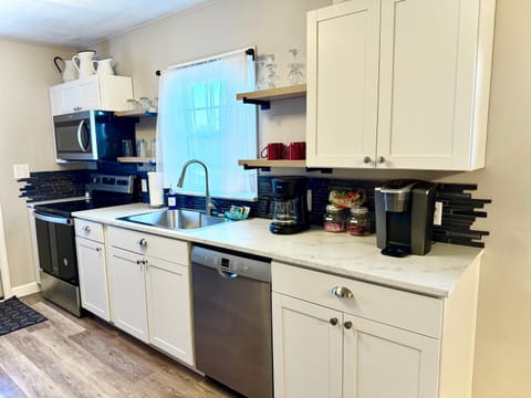dishwasher, microwave, stove, kitchen