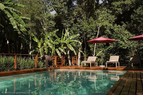 Natural landscape, Garden, Garden view, Swimming pool, sunbed