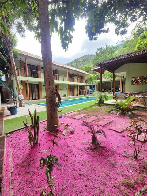 Property building, Spring, Natural landscape, Garden view, Pool view, Swimming pool
