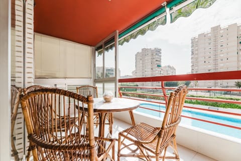 Patio, Day, View (from property/room), Balcony/Terrace, Balcony/Terrace, Seating area, Dining area, Pool view, Swimming pool