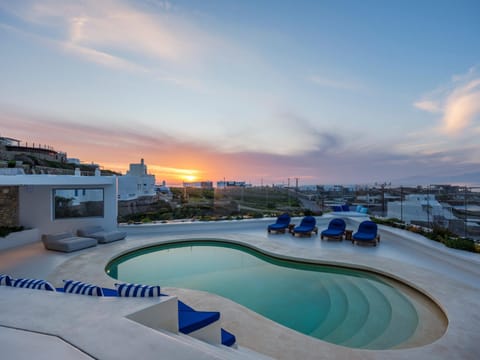 Pool view, Swimming pool, Sunset