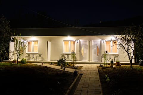 Property building, Patio, Night, Garden, Garden view