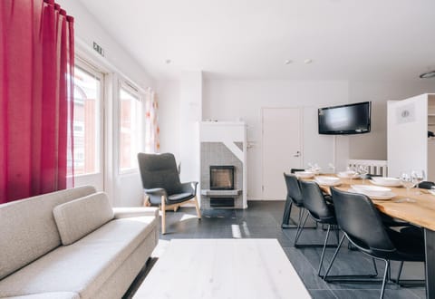 Living room, fireplace