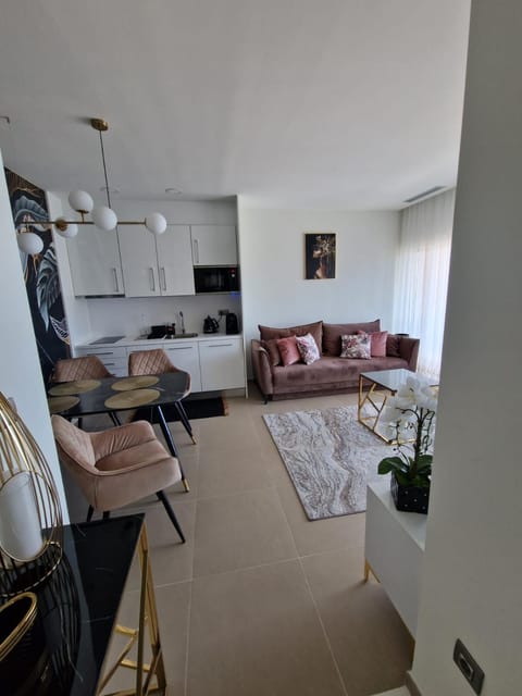 Kitchen or kitchenette, Living room, Dining area, stove