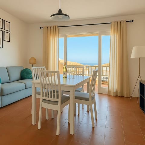 Patio, Living room, Seating area, Dining area, Sea view