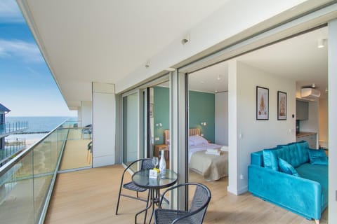 Patio, Bed, View (from property/room), Balcony/Terrace, Living room, Photo of the whole room, Seating area, Beach, Bedroom, Sea view