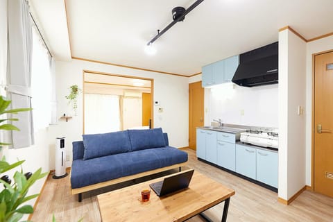 Kitchen or kitchenette, Living room, Dining area, stove
