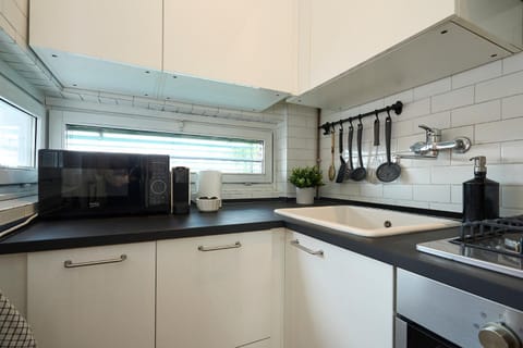 Kitchen or kitchenette, oven, stove