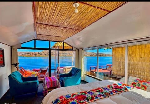 Bed, Living room, Bedroom, Lake view