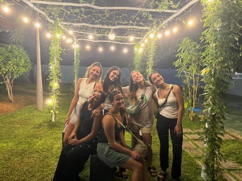 Night, Garden, Garden view, group of guests