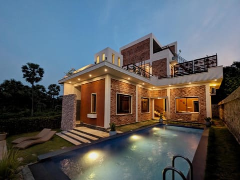 Night, Pool view, Swimming pool