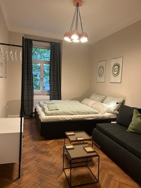 Bed, Living room, Photo of the whole room, Seating area, Bedroom