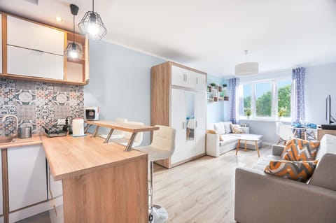 Kitchen or kitchenette, Living room, Seating area