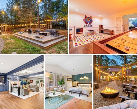 Patio, Natural landscape, Game Room, Living room, Seating area, Bedroom